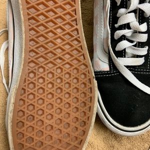 Vans with a platform sole.